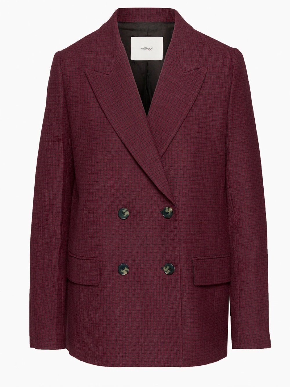 ARITZIA WILFRED Destiny Blazer Claudine Spec Brgn/Blk Women’s SZ Small Oversize